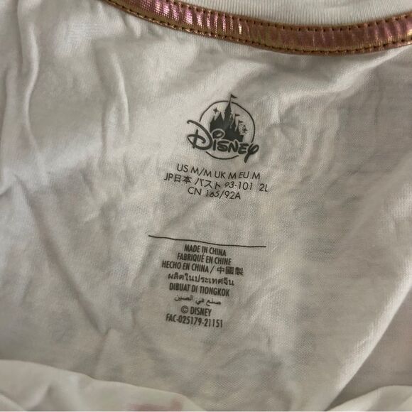 Walt Disney World 50 Years White Shirt Rose Gold Metallic Castle Women's M - Picture 7 of 7
